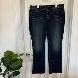 NWT Silver Jeans 18W Suki Slim Boot Curvy Fit Mid Rise NEW button fly denim